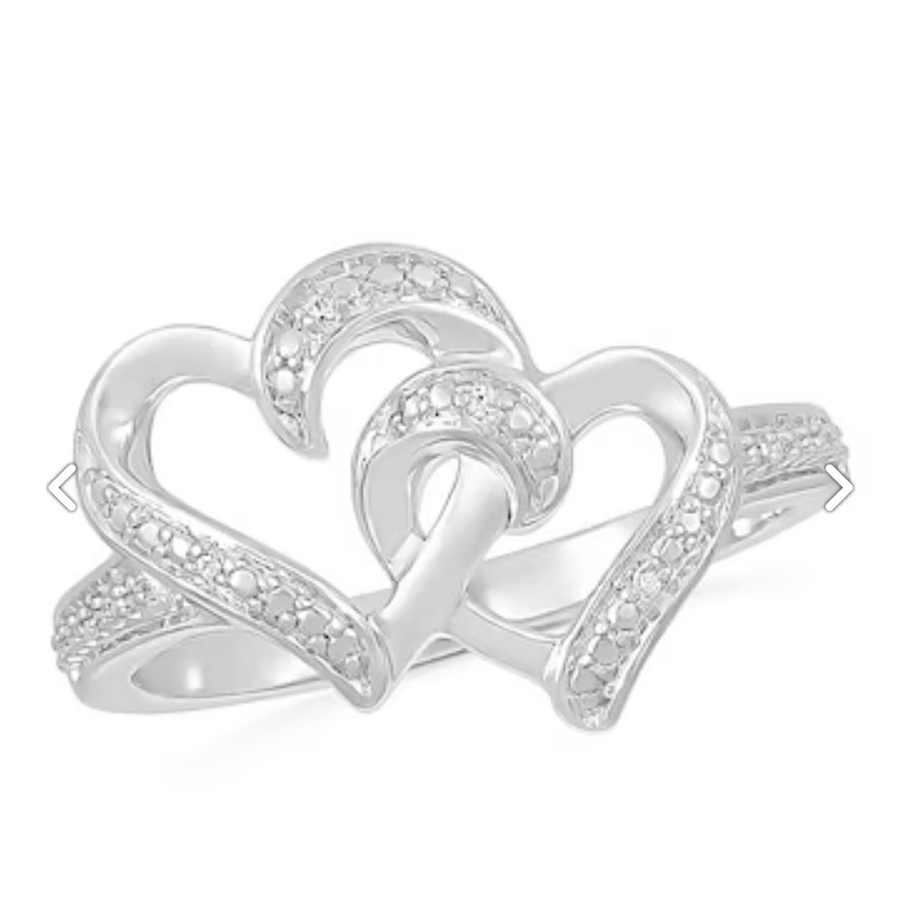 Double Heart Ring in Sterling Silver